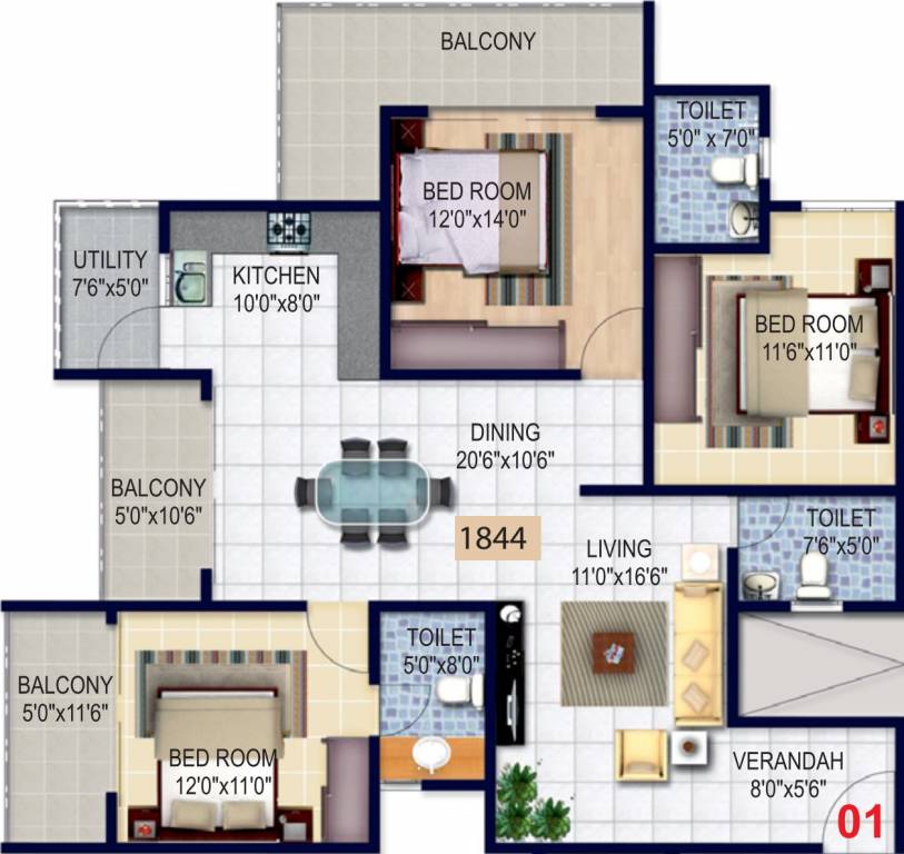 Isha Misty Green (3BHK+3T (1,844 sq ft) 1844 sq ft) Isha Misty Green (3BHK+3T (1,844 sq ft) 1844 sq ft)