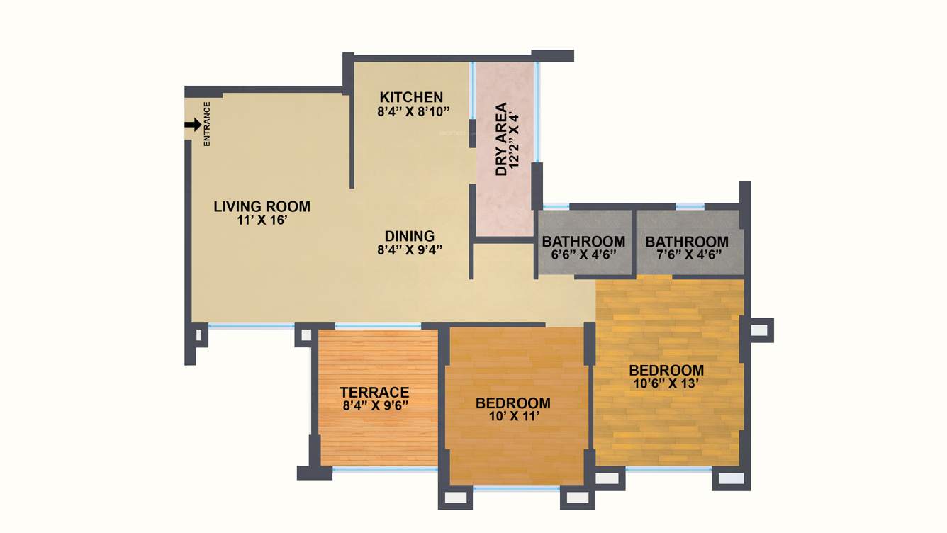 Jhala Mahalunge Riveria (2BHK+2T (1,088 sq ft) 1088 sq ft)