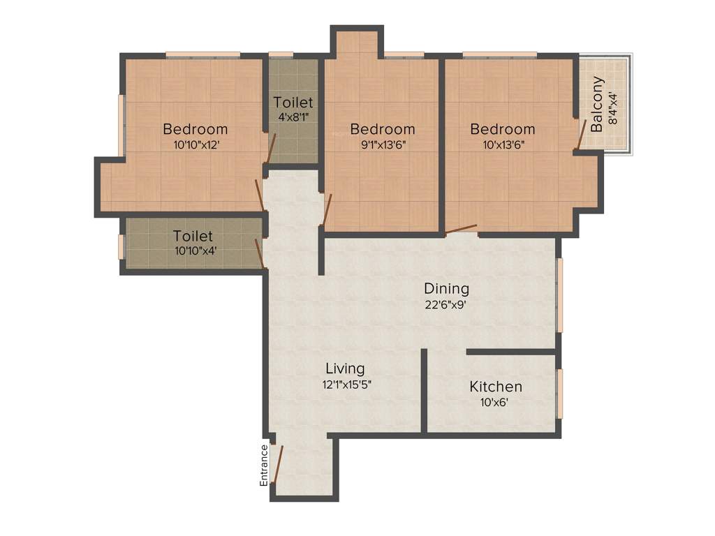 Skyline Sapphire (3BHK+2T (1,315 sq ft) 1315 sq ft)