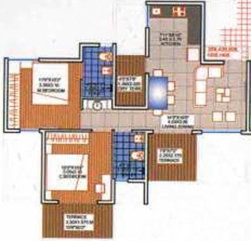 Pristine Pristine Green (2BHK+2T (964 sq ft) 964 sq ft)