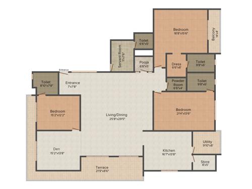 Neev Le Grande (3BHK+3T (3,754 sq ft)   Pooja Room 3754 sq ft)