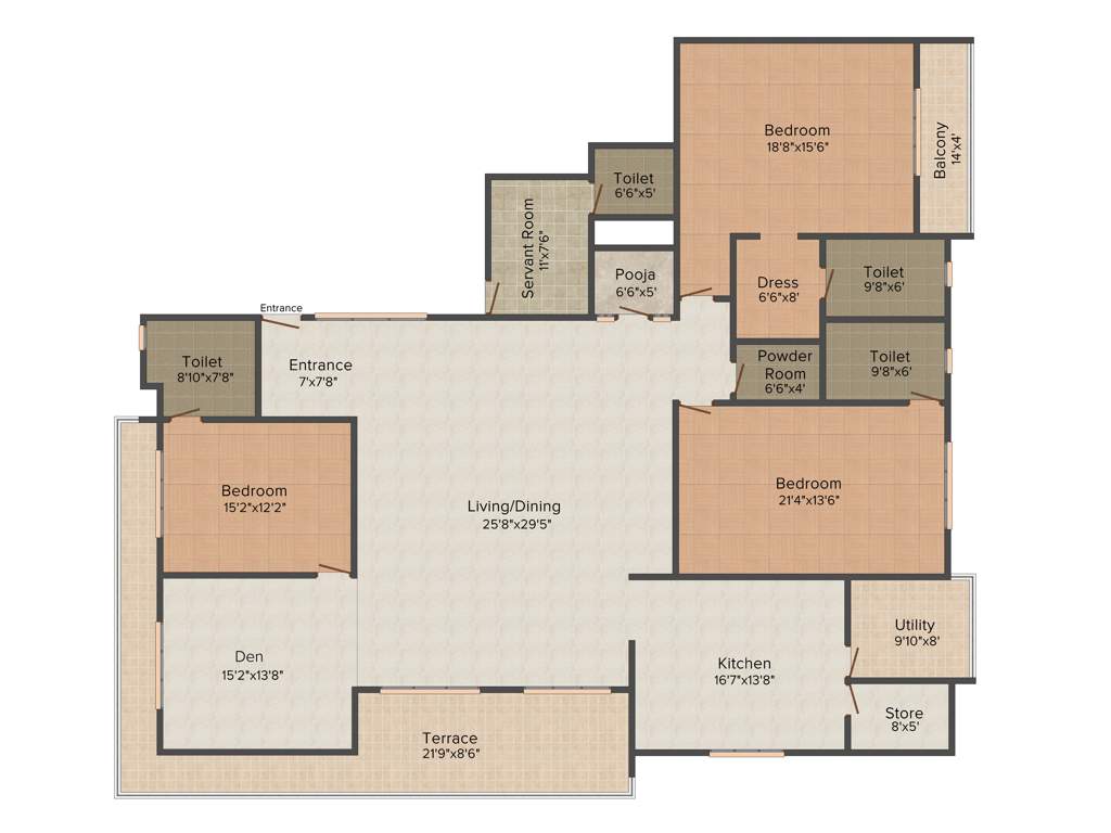 Neev Le Grande (3BHK+3T (3,754 sq ft) Pooja Room 3754 sq ft)