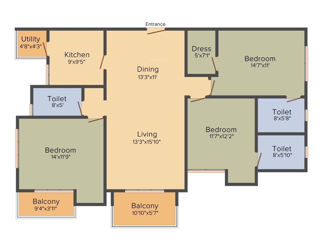 Ideal Ideal Royale (3BHK+3T (2,005 sq ft) 2005 sq ft)
