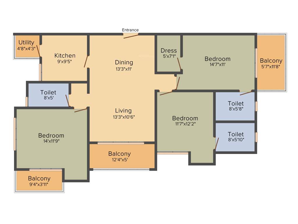 Ideal Ideal Royale (3BHK+3T (2,010 sq ft) 2010 sq ft)