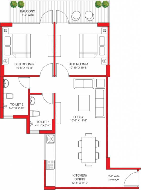Signature Grand Iva (2BHK+2T (700 sq ft) 700 sq ft) Signature Grand Iva (2BHK+2T (700 sq ft) 700 sq ft)
