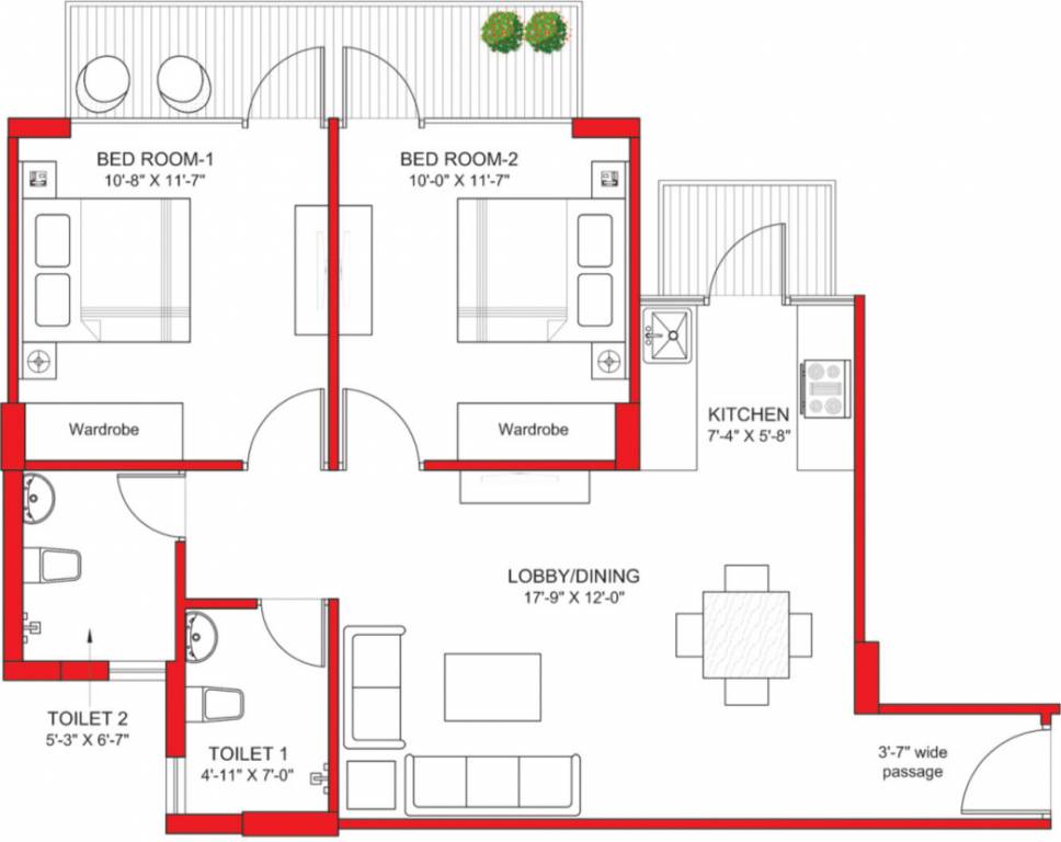 Signature Grand Iva (2BHK+2T (708 sq ft) 708 sq ft) Signature Grand Iva (2BHK+2T (708 sq ft) 708 sq ft)