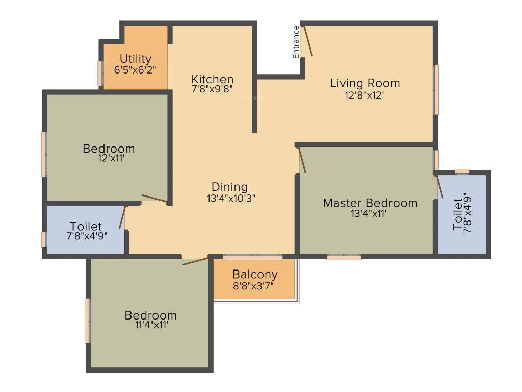Bluejay Aston (3BHK+2T (1,422 sq ft) 1422 sq ft)