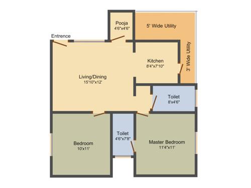 Dreamciti Lotus Pride (2BHK+2T (1,028 sq ft) 1028 sq ft)