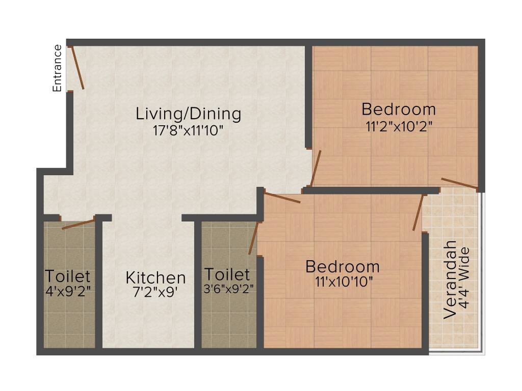 Balaji Enclave 2 (2BHK+2T (920 sq ft) 920 sq ft)