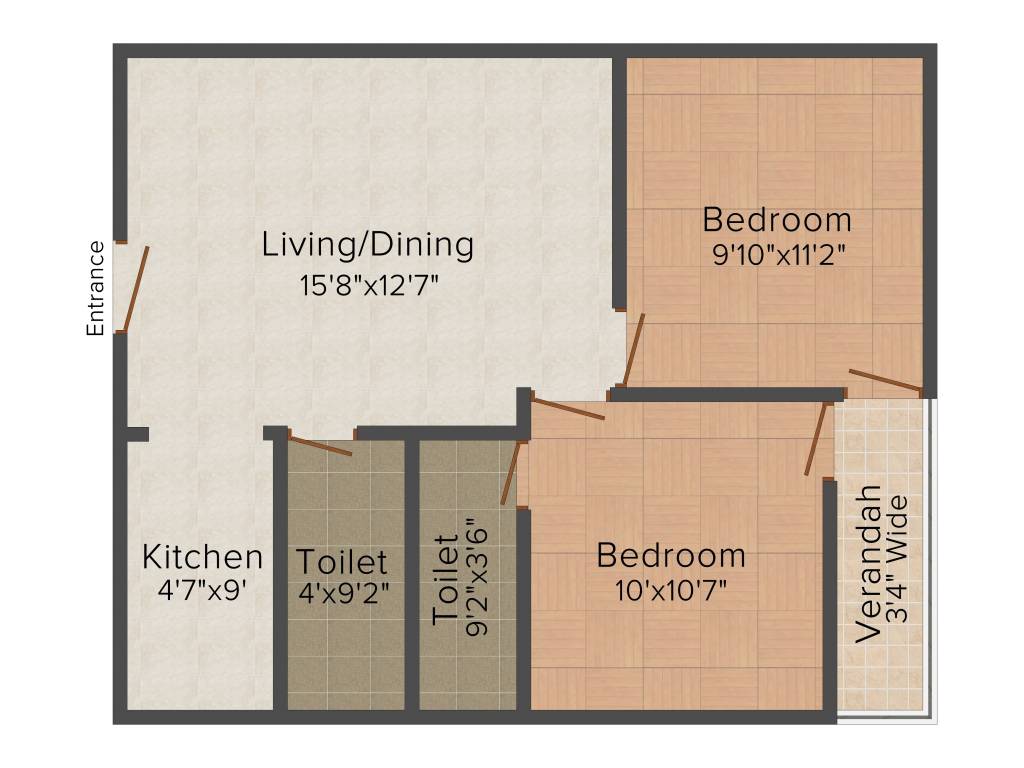 Balaji Enclave 2 (2BHK+2T (830 sq ft) 830 sq ft)