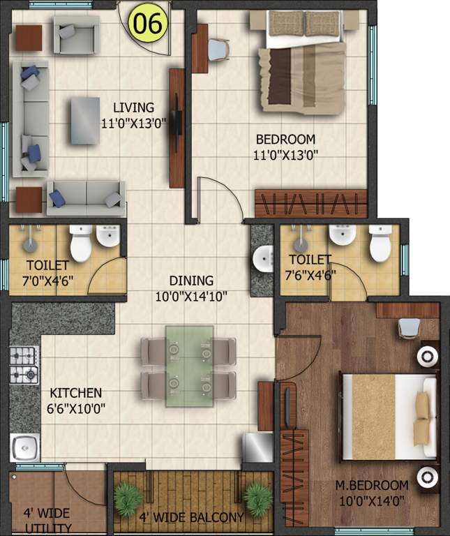 Mana Karmel (2BHK+2T (1,037 sq ft) 1037 sq ft)