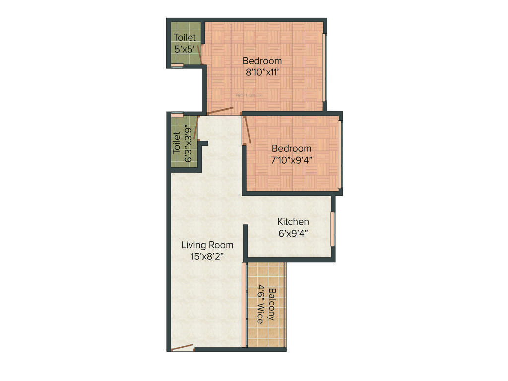 Park ARE Park Town (2BHK+2T (660 sq ft) 660 sq ft)