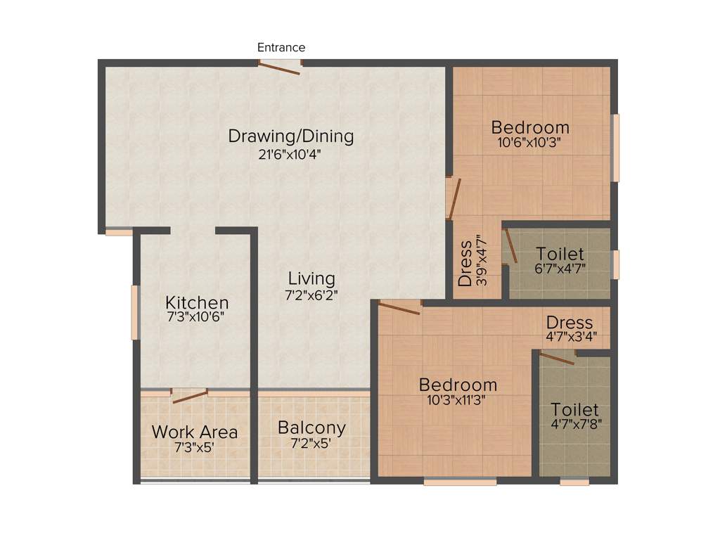 Anta Highway Avenues (2BHK+2T (1,020 sq ft) 1020 sq ft)