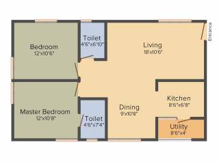 BSR Koorla Residency (2BHK+2T (981 sq ft) 981 sq ft)