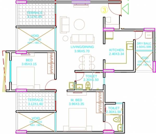 Chaphalkar Elina Living (2BHK+2T (1,210 sq ft) 1210 sq ft) Chaphalkar Elina Living (2BHK+2T (1,210 sq ft) 1210 sq ft)