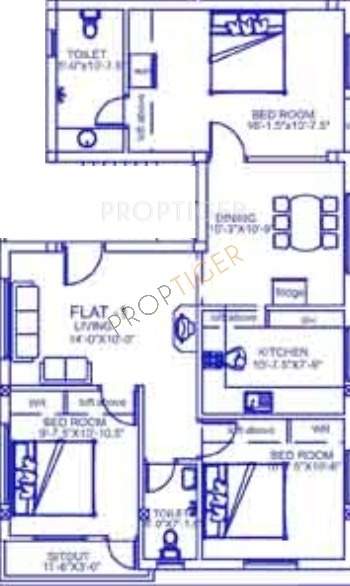 Palace Sai Mahaveera (3BHK+3T (1,201 sq ft) 1201 sq ft)