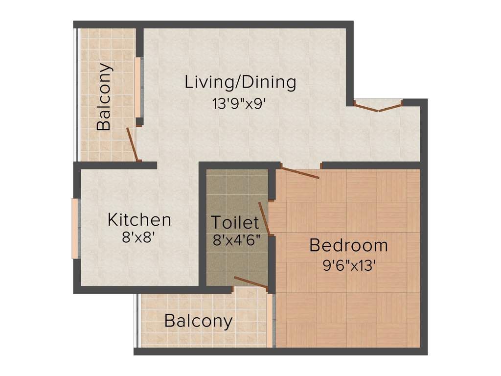 IPG Samyak Residency (1BHK+1T (675 sq ft) 675 sq ft)
