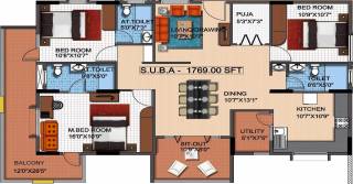Mahaveer Tranquil (3BHK+3T (1,769 sq ft)   Pooja Room 1769 sq ft) Mahaveer Tranquil (3BHK+3T (1,769 sq ft)   Pooja Room 1769 sq ft)
