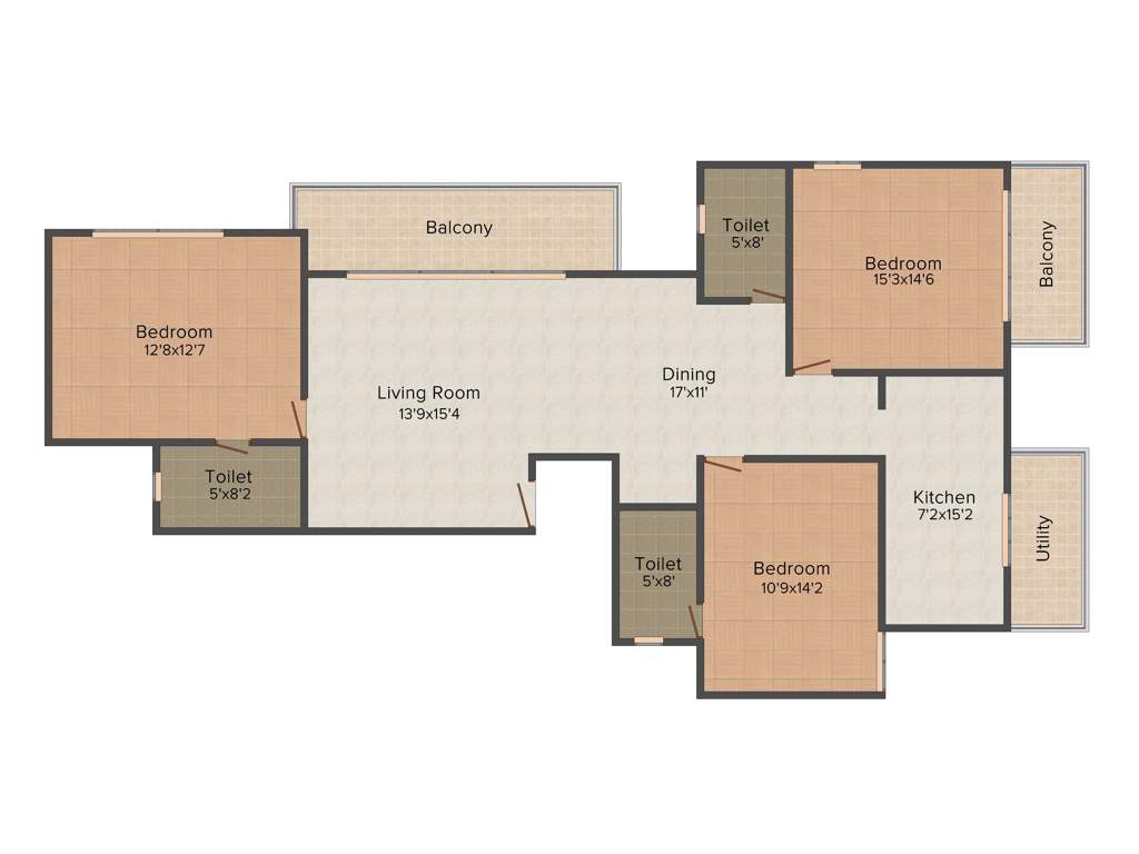 Nest Campus Woods (3BHK+3T (1,765 sq ft) 1765 sq ft)