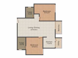 Nest Campus Woods (2BHK+2T (961 sq ft) 961 sq ft) Nest Campus Woods (2BHK+2T (961 sq ft) 961 sq ft)