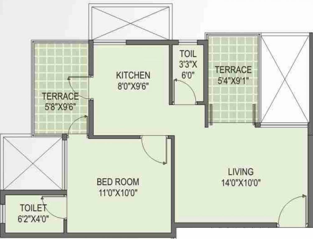 Vision Indradhanu (1BHK+2T (636 sq ft) 636 sq ft) Vision Indradhanu (1BHK+2T (636 sq ft) 636 sq ft)