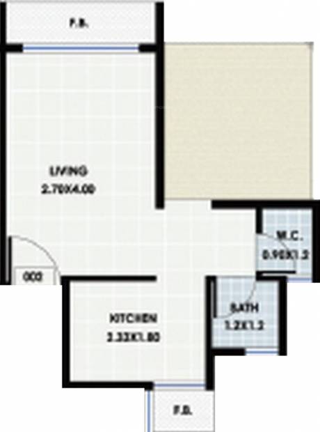 Ecogreen Swastik Ratna Floor Plan (1BHK+1T (550 sq ft) 550 sq ft)