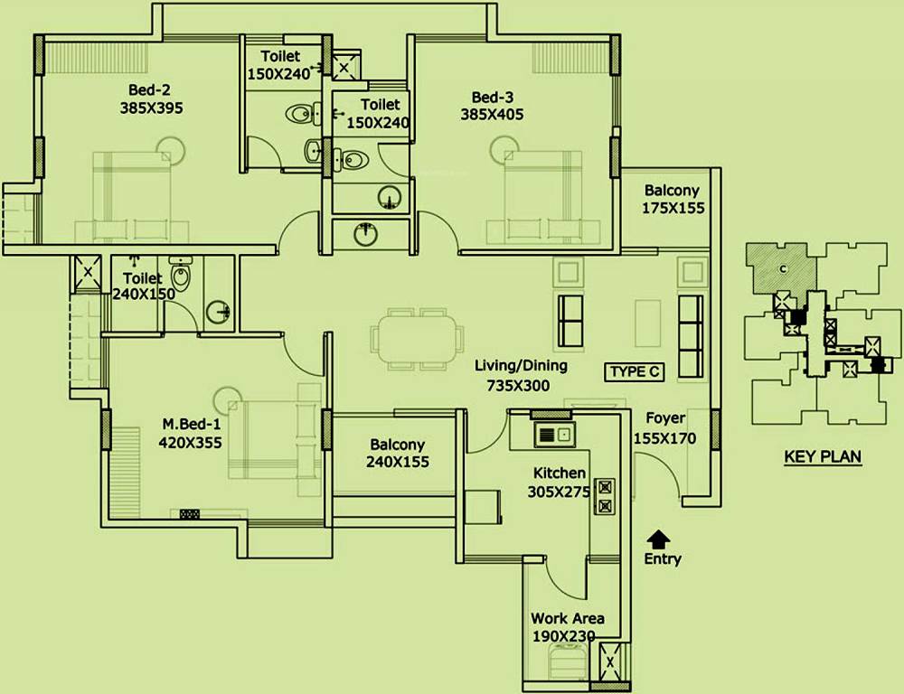 Asset Grandstand (3BHK+3T (1,670 sq ft) 1670 sq ft)