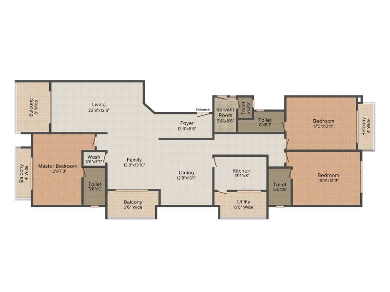 Elegant Belvedere (3BHK+4T (1,795 sq ft) + Servant Room 1795 sq ft)