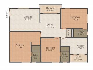 Vamsiram Jyothi Botanica (3BHK+3T (1,850 sq ft) Pooja Room 1850 sq ft) Vamsiram Jyothi Botanica (3BHK+3T (1,850 sq ft) Pooja Room 1850 sq ft)