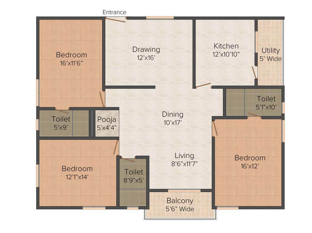 Vamsiram Jyothi Botanica (3BHK+3T (2,030 sq ft) Pooja Room 2030 sq ft)