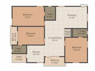 Vamsiram Jyothi Botanica (3BHK+3T (2,125 sq ft) Pooja Room 2125 sq ft) Vamsiram Jyothi Botanica (3BHK+3T (2,125 sq ft) Pooja Room 2125 sq ft)