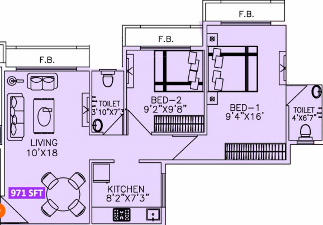Shree Vastu Harmony (2BHK+2T (971 sq ft) 971 sq ft) Shree Vastu Harmony (2BHK+2T (971 sq ft) 971 sq ft)