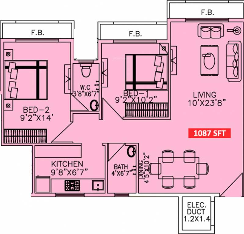 Shree Vastu Harmony (2BHK+1T (1,087 sq ft) 1087 sq ft) Shree Vastu Harmony (2BHK+1T (1,087 sq ft) 1087 sq ft)