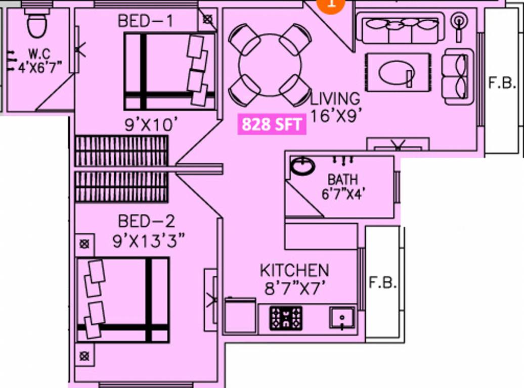 Shree Vastu Harmony (2BHK+1T (828 sq ft) 828 sq ft) Shree Vastu Harmony (2BHK+1T (828 sq ft) 828 sq ft)