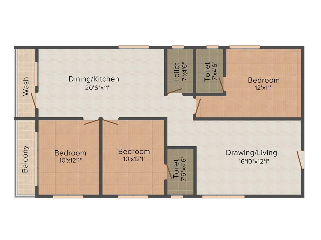 Vaishnavi Pride (3BHK+3T (1,476 sq ft) 1476 sq ft)