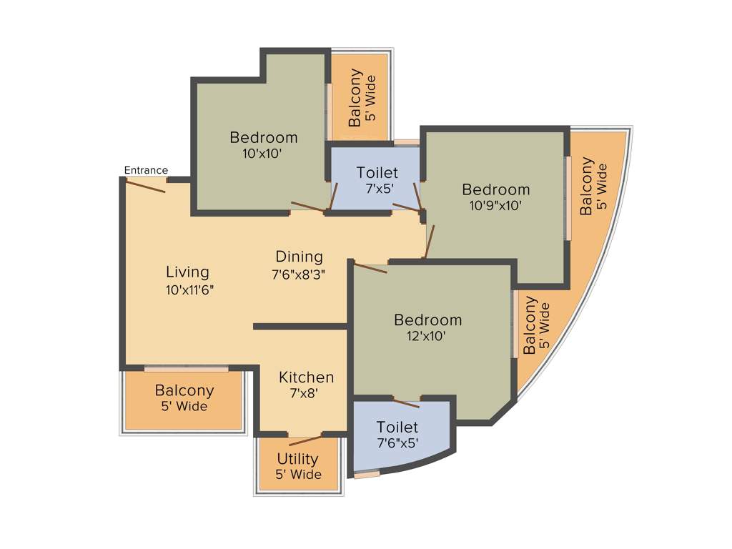 Rise Organic Ghar (3BHK+2T (1,250 sq ft) 1250 sq ft)