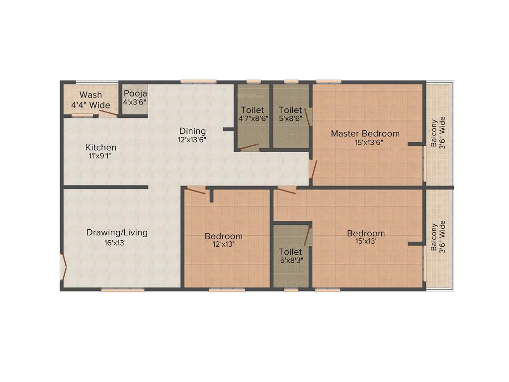 Vaishnavi Estate Fresh Living Apartments 3BHK+3T (2,508 sq ft)