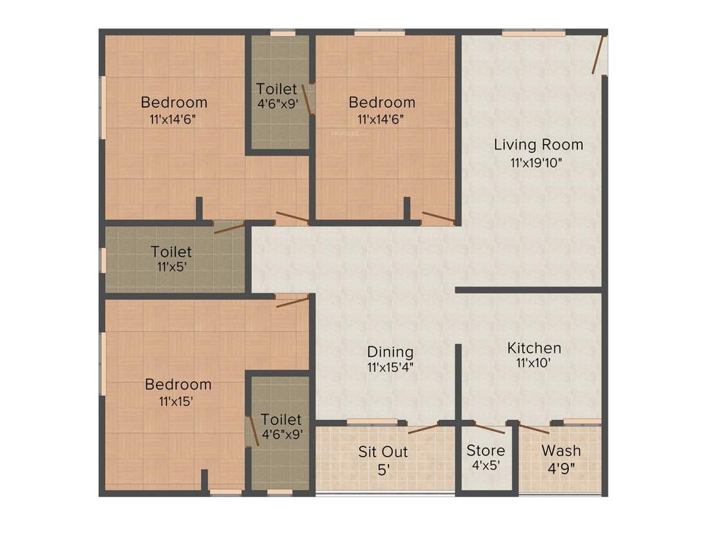 Vaishnavi Fresh Living Apartments (3BHK+3T (1,770 sq ft) 1770 sq ft)