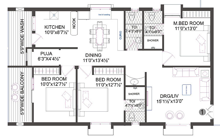 Vaishnavi Estate Fresh Living Apartments (3BHK+3T (1,631 sq ft) 1631 sq ft) Vaishnavi Estate Fresh Living Apartments (3BHK+3T (1,631 sq ft) 1631 sq ft)