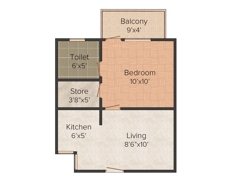 RTS Katyani Hill View (1BHK+1T (413 sq ft) 413 sq ft)