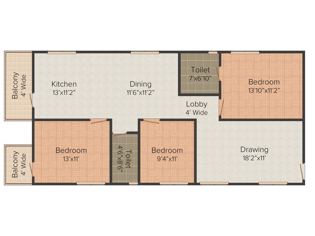 Pranava Gitaaar (3BHK+3T (1,484 sq ft) 1484 sq ft)