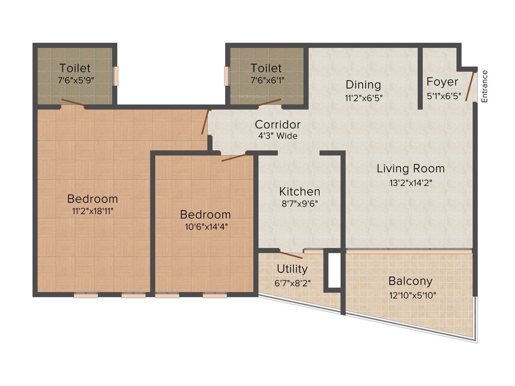 Mantri Lithos (2BHK+2T (1,440 sq ft) 1440 sq ft)