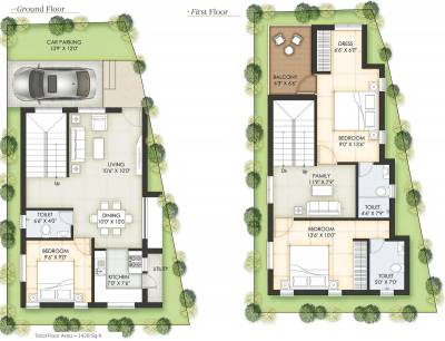 Nova Amber (3BHK+3T (1,428 sq ft) 1428 sq ft)