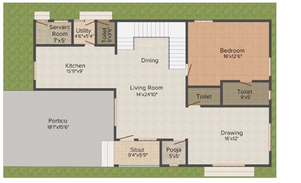  myans luxury villas Floor Plan Ground Floor Plan