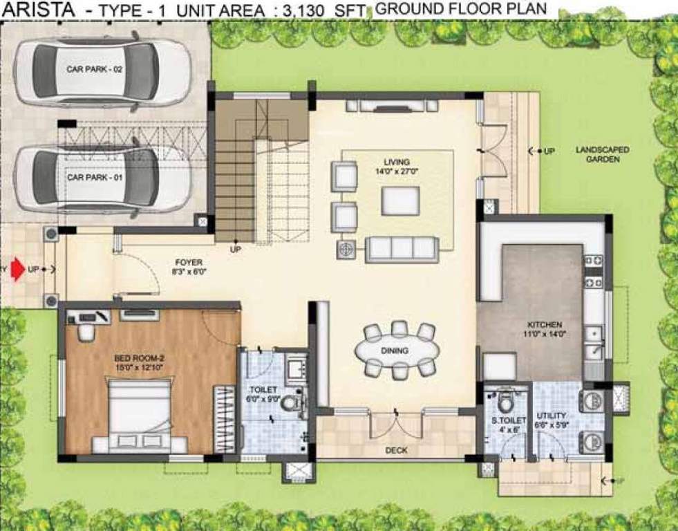  lakeside habitat villas Floor Plan Ground Floor Plan
