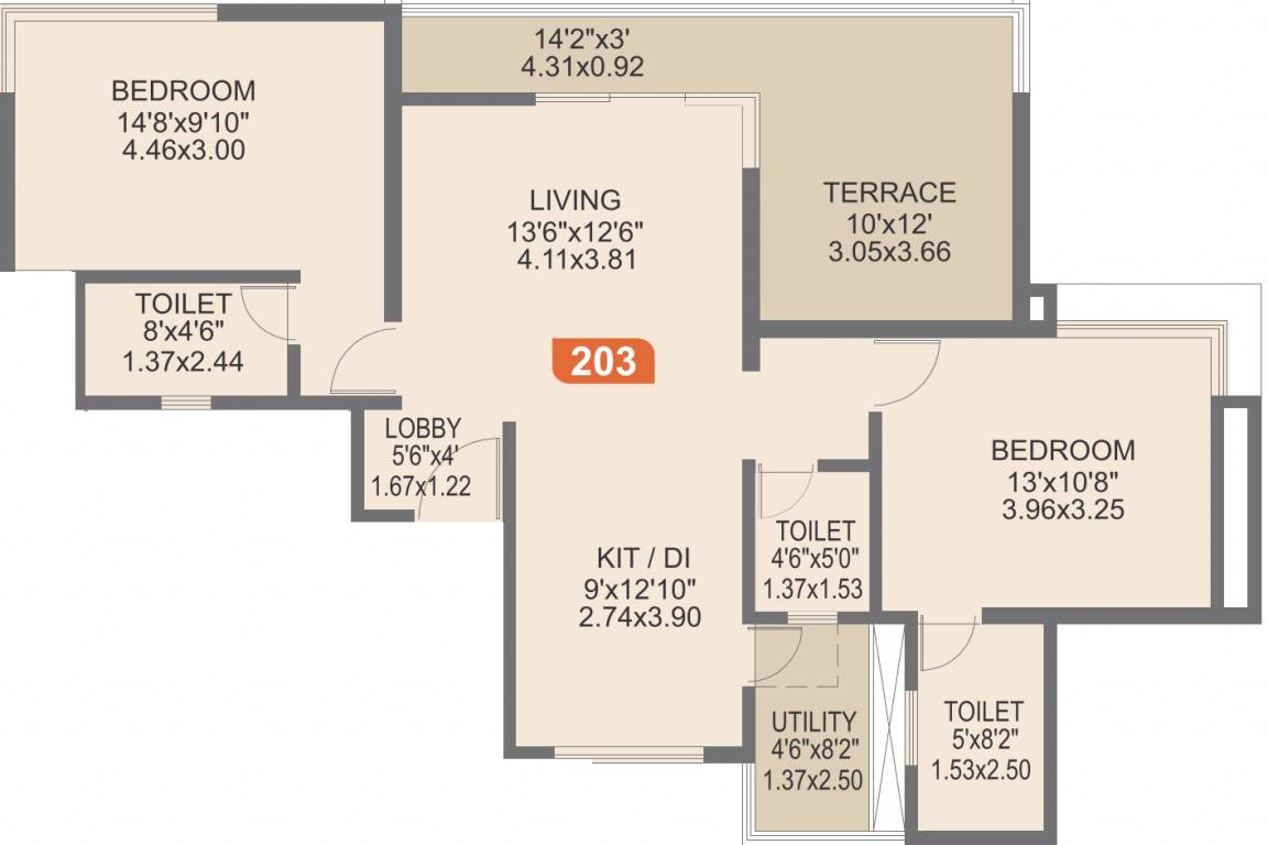Rohan Ishan (2BHK+3T (1,270 sq ft) 1270 sq ft)