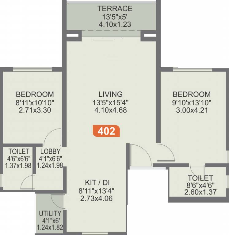 Rohan Ishan (2BHK+2T (1,034 sq ft) 1034 sq ft)