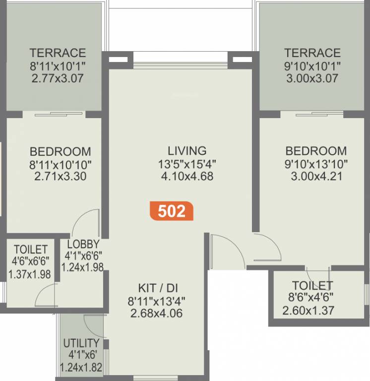 Rohan Ishan (2BHK+2T (1,207 sq ft) 1207 sq ft)