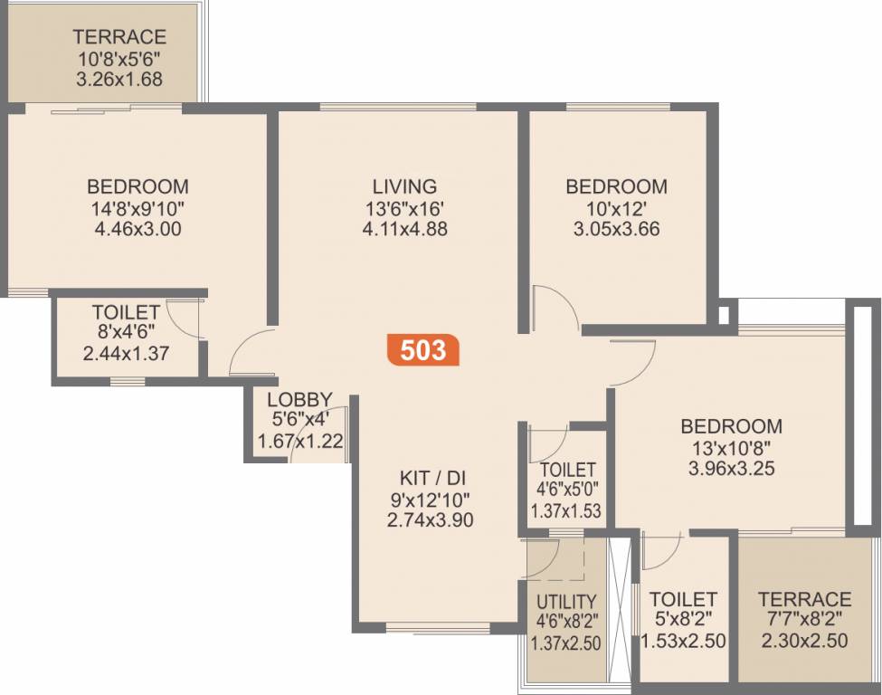Rohan Ishan (3BHK+3T (1,452 sq ft) 1452 sq ft)
