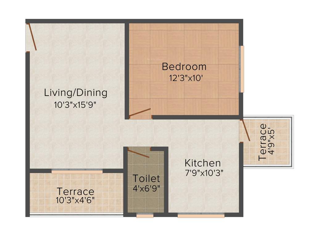 Pristine Village Residency 3 (1BHK+1T (630 sq ft) 630 sq ft)